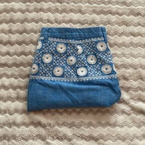 Blue and White Pattered Madewell Shorts Size 2